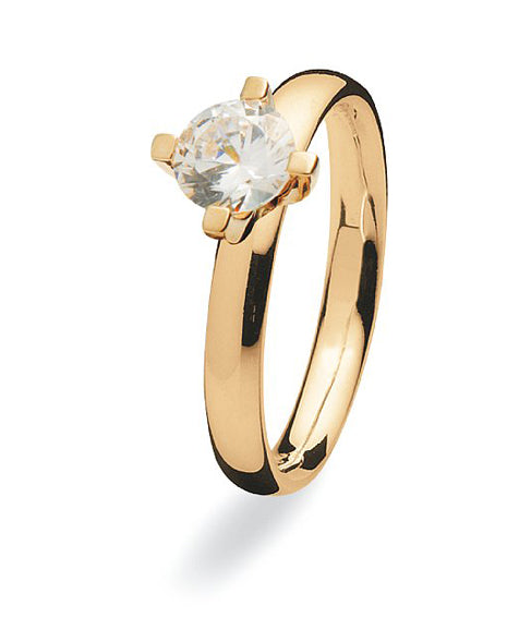 9 carat gold Max ring with cubic zirconia