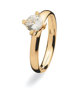 9 carat gold Max ring with cubic zirconia