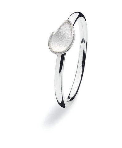 Sterling silver ring with leaf motif.