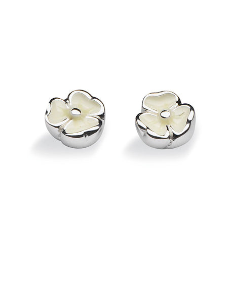 Pair of studs "TRIO" from Spinning Jewelry, featuring sterling silver with enamel.