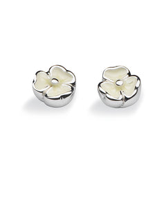 Pair of studs "TRIO" from Spinning Jewelry, featuring sterling silver with enamel.