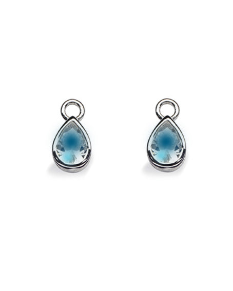 Pair of earring hangers "DROP TANZANITE" from Spinning Jewelry, featuring sterling silver with tanzanite.