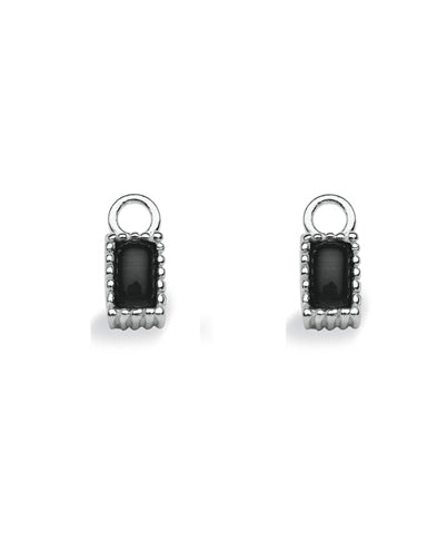 Pair of earring hangers "BOHEMIAN" from Spinning Jewelry, featuring sterling silver with cat eye.