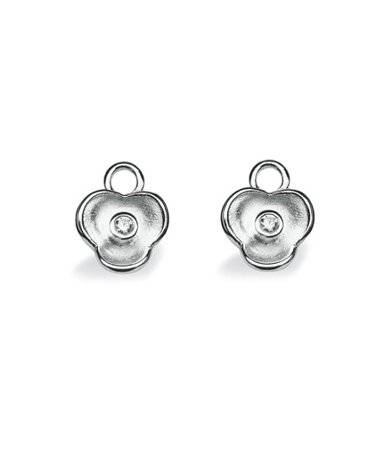 Pair of earring hangers "FANCY", model 1170-03 from Spinning Jewelry, featuring sterling silver with cubic zirconias.