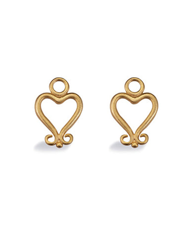 Pair of earring hangers "TWIN HEART", model 1191-05 from Spinning Jewelry, featuring gold plated sterling silver.