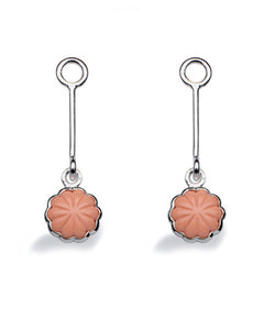 Pair of earring hangers "CORAL BLOSSOM" from Spinning Jewelry, featuring sterling silver with synthetic.