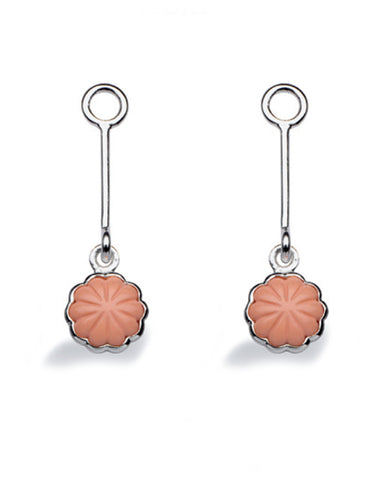 Pair of earring hangers "CORAL BLOSSOM" from Spinning Jewelry, featuring sterling silver with synthetic.