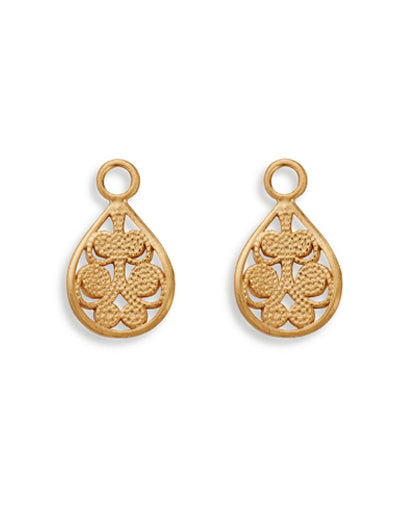 Pair of earring hangers "FILIGREE" from Spinning Jewelry, featuring gold plated sterling silver.