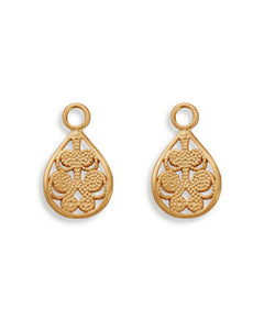 Pair of earring hangers "FILIGREE" from Spinning Jewelry, featuring gold plated sterling silver.