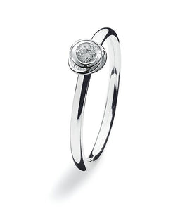 Sterling silver ring with cubic zirconia setting.