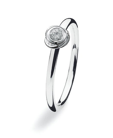 Sterling silver ring with cubic zirconia setting.