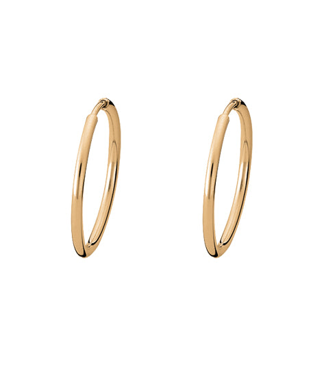 Pair of hoops in gold plated sterling silver from Spinning Jewelry.