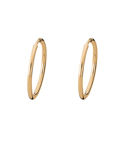 Pair of hoops in gold plated sterling silver from Spinning Jewelry.