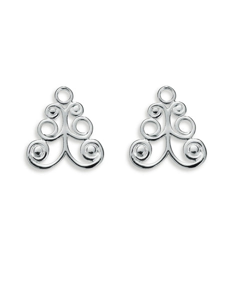 Pair of earring hangers "BARONESS" from Spinning Jewelry, featuring sterling silver.