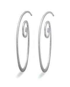 Pair of spiral hoops in sterling silver from Spinning Jewelry.