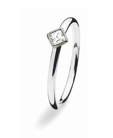 Sterling silver ring with cubic zirconia
