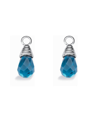 Pair of earring hangers "PRISM" from Spinning Jewelry, featuring sterling silver with blue synthetic.