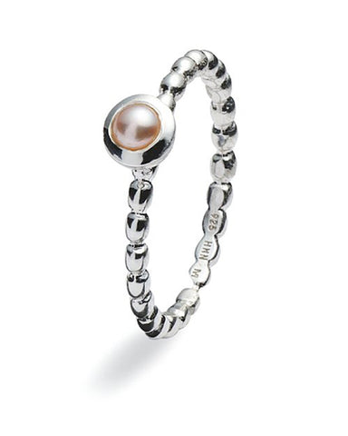 Sterling silver ring with freshwater pearl setting.