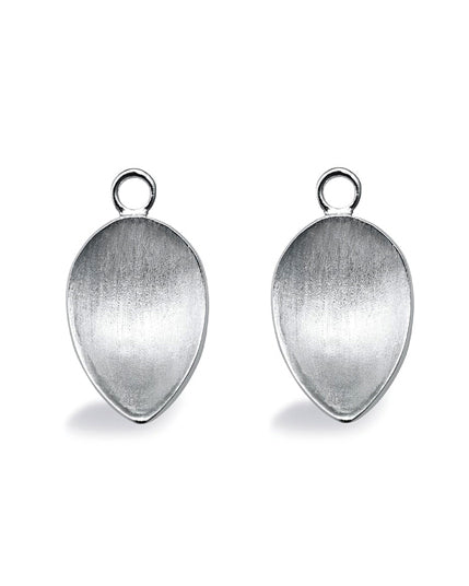 Pair of earring hangers "CURVED LEAF" from Spinning Jewelry, featuring sterling silver.
