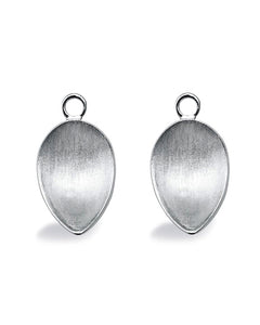 Pair of earring hangers "CURVED LEAF" from Spinning Jewelry, featuring sterling silver.