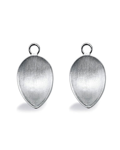 Pair of earring hangers "CURVED LEAF" from Spinning Jewelry, featuring sterling silver.