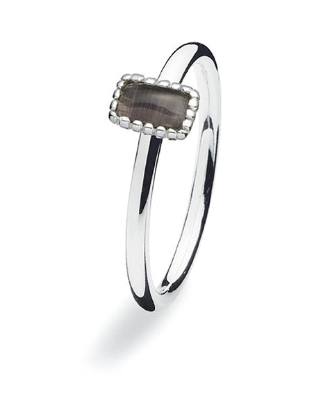 Sterling silver ring with cat eye setting.