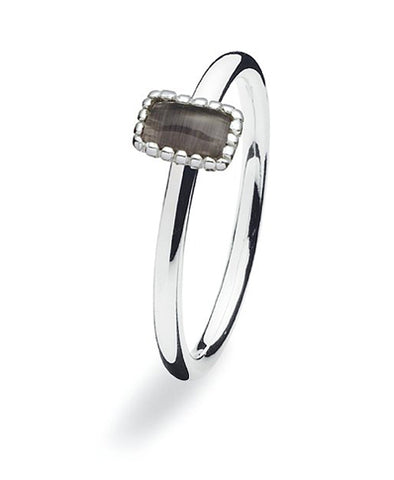 Sterling silver ring with cat eye setting.