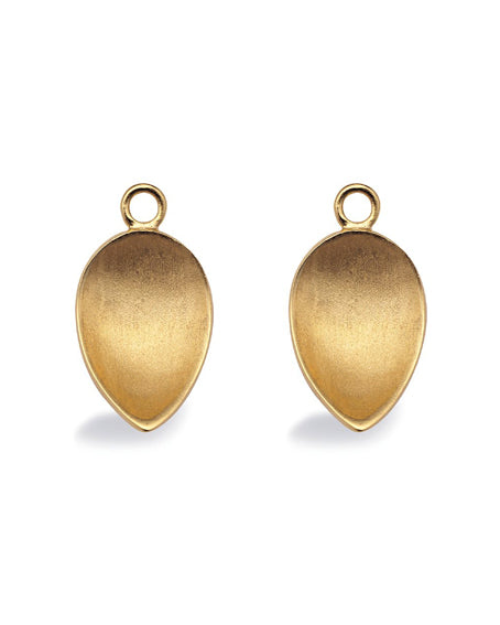 Pair of earring hangers "CURVED LEAF" from Spinning Jewelry, featuring gold plated sterling silver.