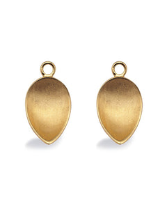 Pair of earring hangers "CURVED LEAF" from Spinning Jewelry, featuring gold plated sterling silver.