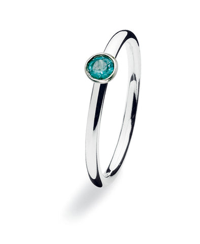 Sterling silver ring with turquoise glass.