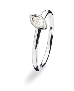 Sterling silver ring with cubic zirconia setting.