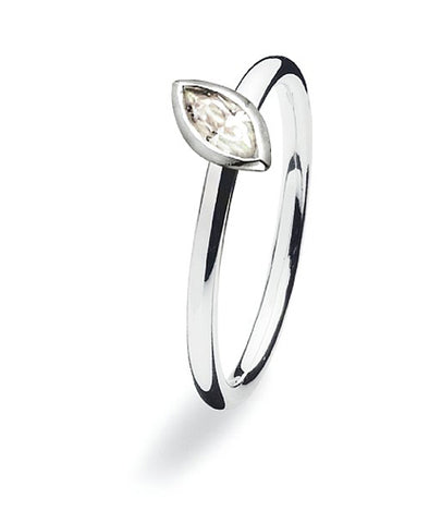 Sterling silver ring with cubic zirconia setting.