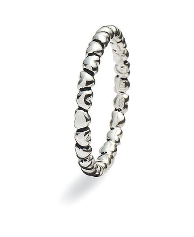 sterling silver ring of connected hearts