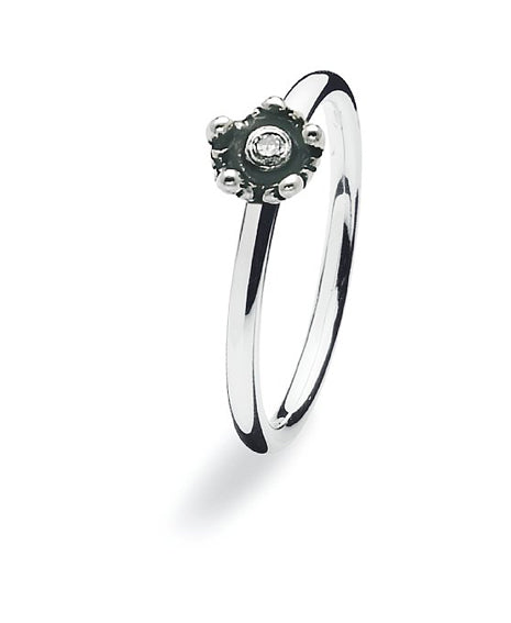 sterling silver ring with crown setting