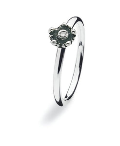 sterling silver ring with crown setting