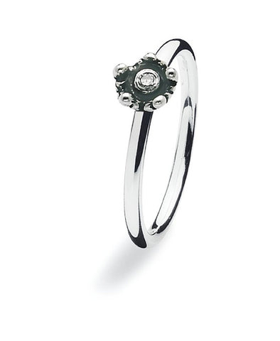 sterling silver ring with crown setting