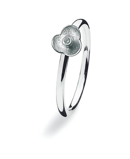 Sterling silver ring with cubic zirconia