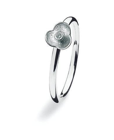 Sterling silver ring with cubic zirconia