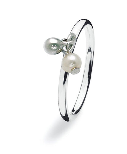 Sterling siilver Spinning ring with freshwater pearls