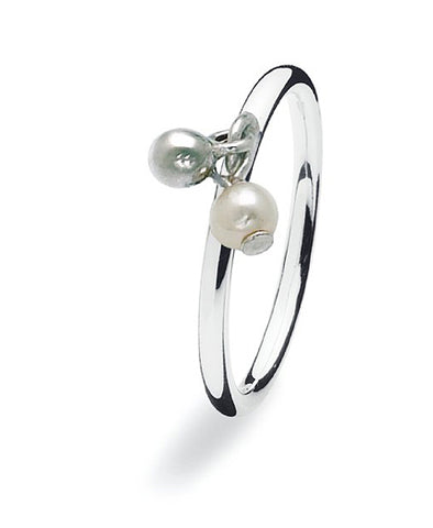 Sterling siilver Spinning ring with freshwater pearls