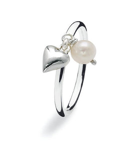 Sterling siilver Spinning ring with freshwater pearl