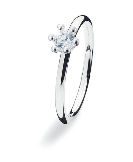 Sterling silver ring with cubic zirconia.