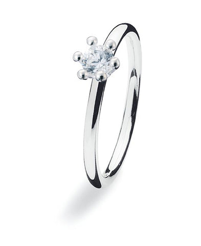 Sterling silver ring with cubic zirconia.