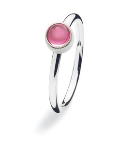 Sterling silver ring with rose glass setting.