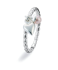 Sterling silver ring with freshwater pearl setting.