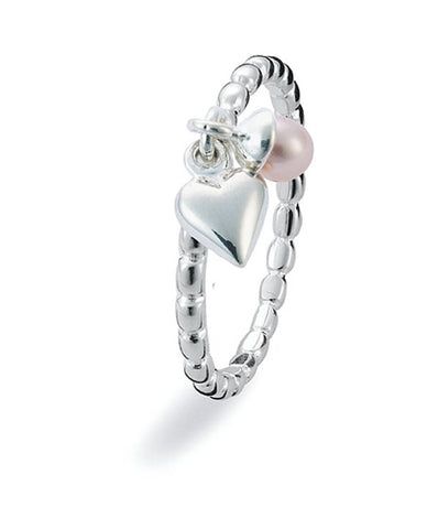 Sterling silver ring with freshwater pearl setting.
