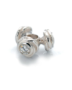 necklace and bracelet charm in sterling silver with cubic zirconia