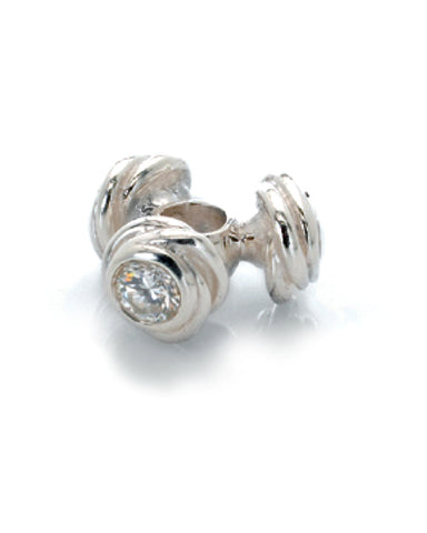 necklace and bracelet charm in sterling silver with cubic zirconia