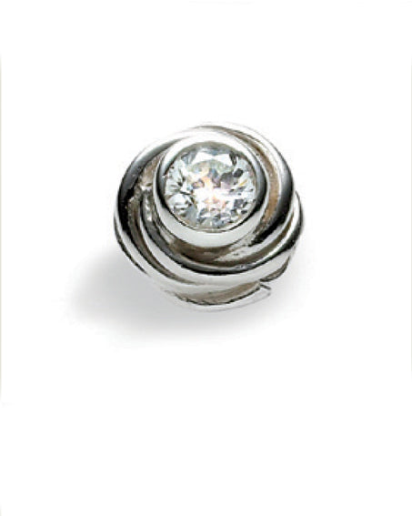 necklace and bracelet charm in sterling silver with cubic zirconia