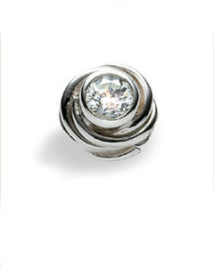 necklace and bracelet charm in sterling silver with cubic zirconia